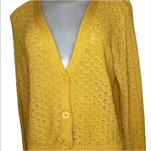 Soho Street Mustard Net Sweater Size M